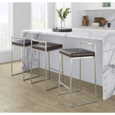 Ernestine Stackable Faux Leather Stool