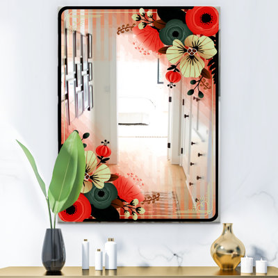 Miroir décoratif floral