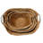 4 Piece Brown Seagrass Handmade Woven Storage Basket with Metal Handles Set