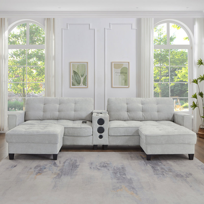 Canapé modulaire Modern, Chenille gris pâle