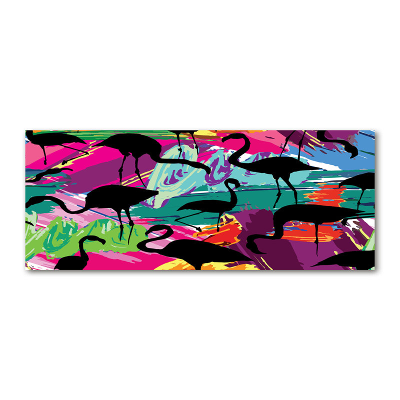 Flamingos 1 Piece Wall Art on Canvas