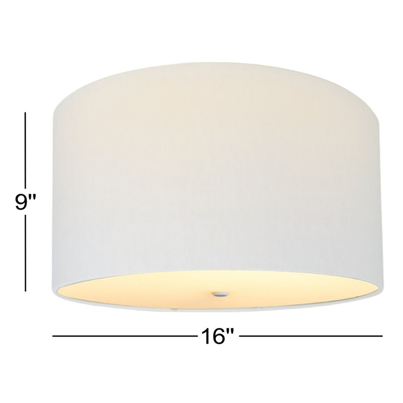Abat-jour tambour en lin blanc Moderne