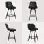 Tabouret de bar 26 po à hauteur de comptoir avec coussin double épaisseur, structure en métal et repose-pieds, tabouret de comptoir pour îlot de cuisine en similicuir-78292065-78292071