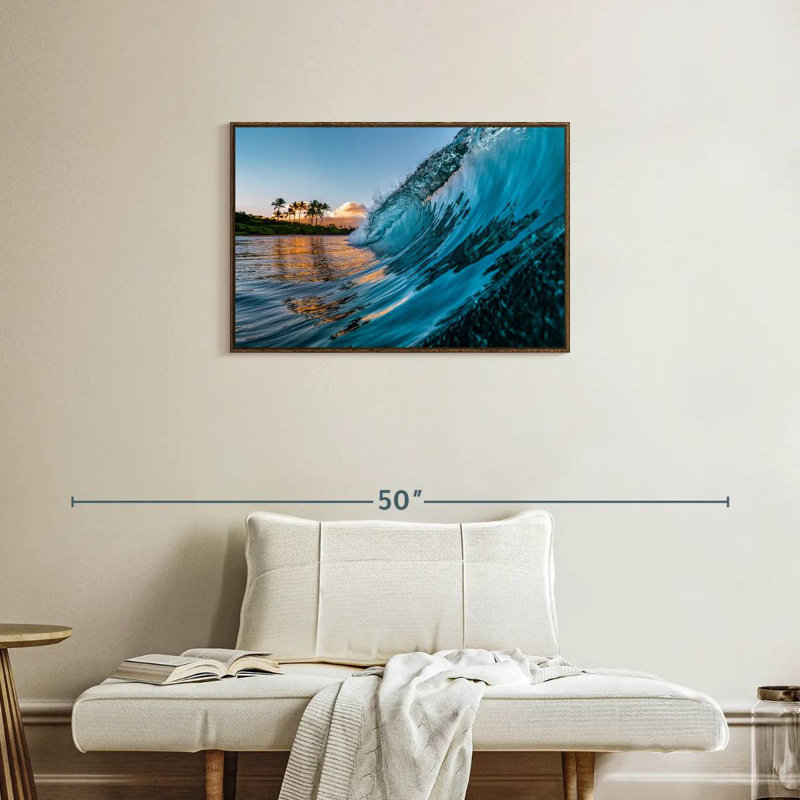 Vague du matin, Cadre flottant noyer, 31 po x 21 po