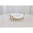 Tempered Glass Kitchen White Serving Bowl With Gold Metal Stand
