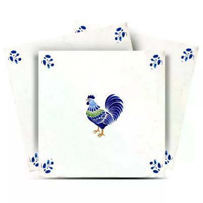 Carreau de mosaïque auto-adhésif en vinyle 8 po x 8 po Chiken