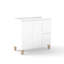 Meuble-lavabo de 36 pouces: 2 grands tiroirs, système de fermeture en douceur, poignée, finition blanche, support en bois massif naturel, compatible avec le meuble-lavabo moderne: conception à poignée, brillant pour la céramique