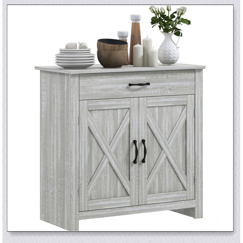 Armoire d'appoint avec tiroir, Gris Pierre