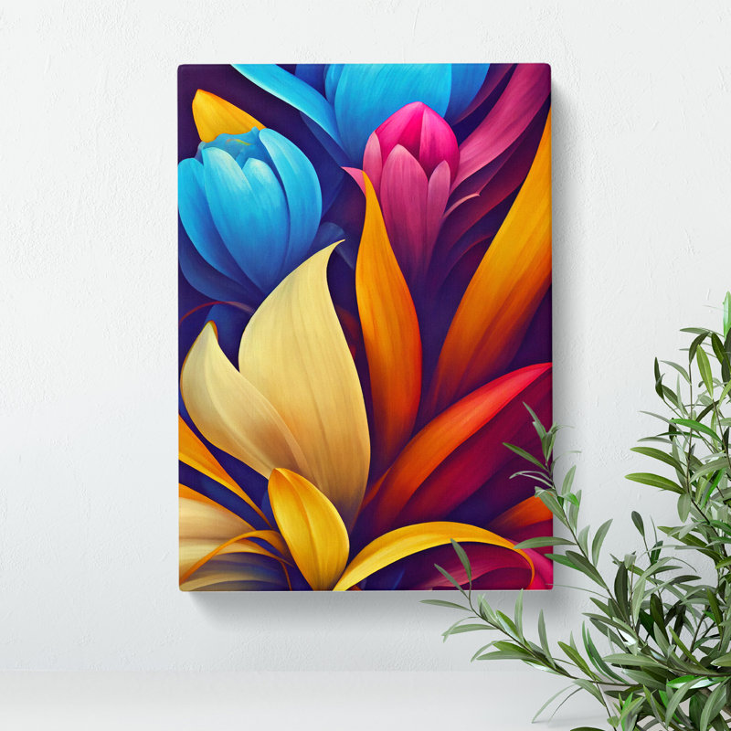 XC1022-1575X Colourful Flowers No.5 - Wrapped Canvas Print, 50cm H x 35cm W x 3cm D