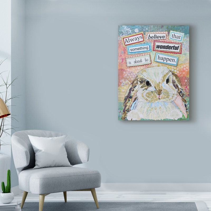 « e lapin », reproduction d’impression sur toile tendue, H 32 po x l 24 po x P 2 po