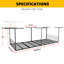 Étagère de rangement pour garage - 8 pi x 3 pi - Étagère de rangement robuste pour le garage, support de plafond réglable en hauteur de 22 à 42 po, tablette d'organisation de garage noire d'une capacité de poids de 600 lb