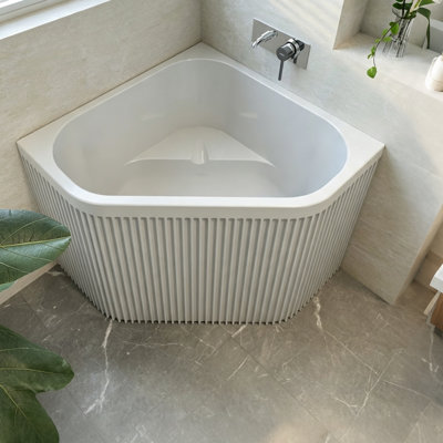 Modern Minimalist Acrylic Corner Freestanding Bathtub