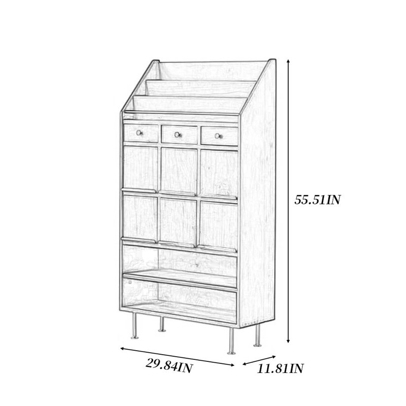 Bibliothèque de rangement à compartiments multiples
