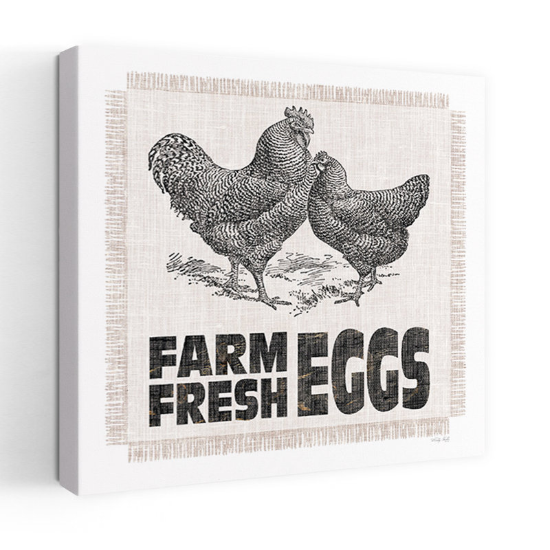 Farm Fresh Eggs, art contemporain, H 32 po x l 32 po
