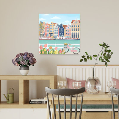 Contemporary Art Colorful Abstract Tulip Architecture City Art