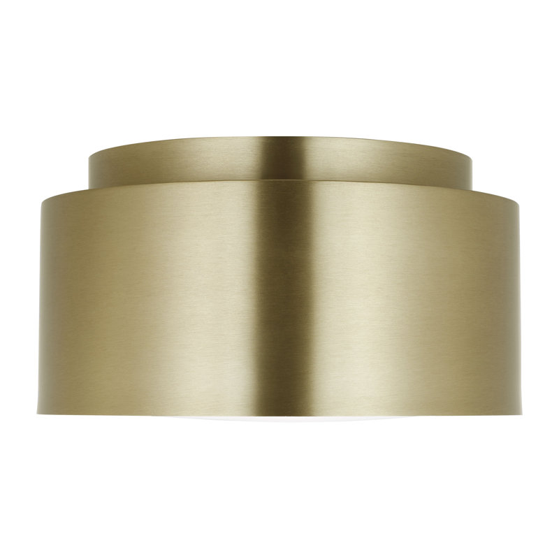 Dartmore Large Flush Mount, Satin Brass, 5.625" H x 10" W x 10" D, Satin Brass