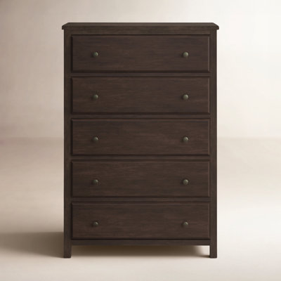 Commode à linge en bois massif 5 tiroirs Chene