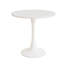 Table de salle à manger 31,5 "ronde blanche, table de salle à manger tulipe 2 à 4 personnes avec plateau en panneau de fibres à densité moyenne et base piédestal, table de bout Mid-Century