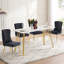 Chaise de salle à manger capitonnée, chaise d'appoint rembourrée avec pieds dorés-88569649
