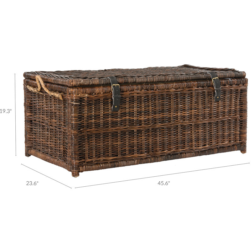Caden 46" Wicker Storage Trunk, Brown