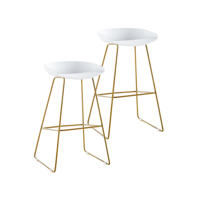 Tabourets de bar en plastique 29,13 po Estelle, Or