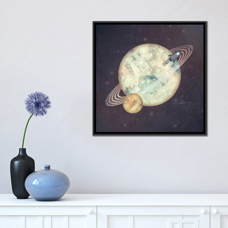 « exodus », impression sur toile tendue, H 18 po x l 18 po x P 1,5 po, Toile avec cadre noir, Pas de tapis