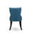 6 Piece Kitchen Table Set Contains a Rectangle Dining Table with X-Legs and 4 Blue Linen Fabric Parson Chairs with a Bench, Wire Brushed Black Finish-196530892-196530882