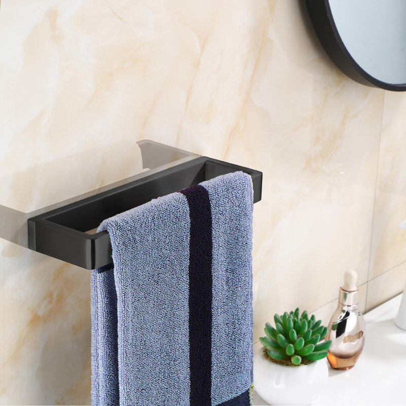 10.2" Wall Mounted Towel Bar SUS304 Bathroom Hardware, Matte Black
