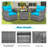 3 Pieces Outdoor Wicker Conversation Set With Tempered Glass Tabletop-1358813496