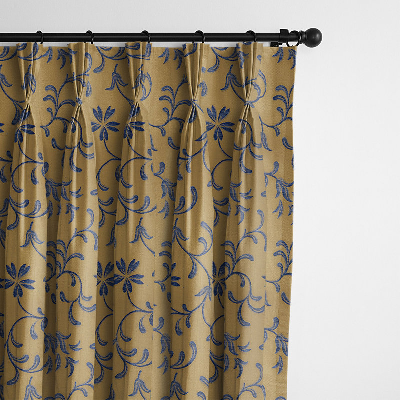 Kelda Cotton Blend Pinch Pleat Curtain, 20" W x 84" L