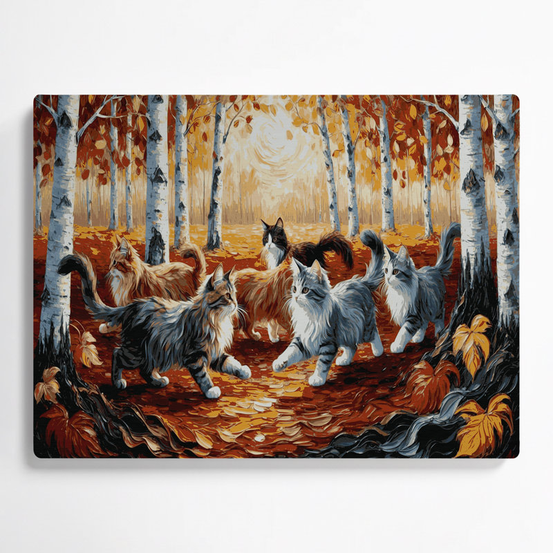 Art mural chats en métal brun Ussuri, H 11 po x l 14 po