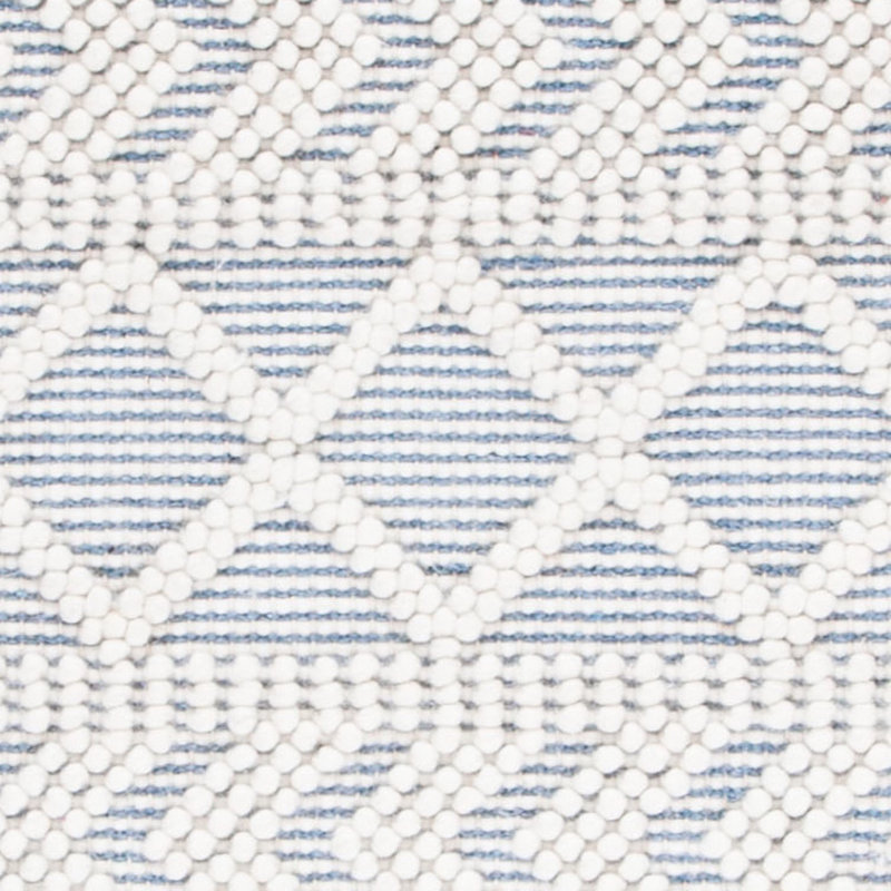 Natura Hand Loomed Wool/Cotton Southwestern Rug in Ivory/Blue, Rectangle 8' x 10'