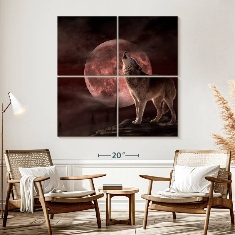 Brampt Wolf Moon Howling, 57" H x 57" W