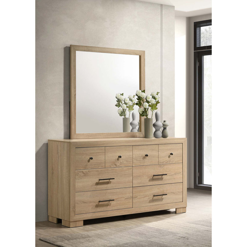 Commode sophistiquée à 6 tiroirs avec miroir
