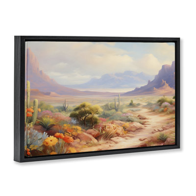 Flower Lined Desert Path Floating Frame, design by Franklyn Gregory