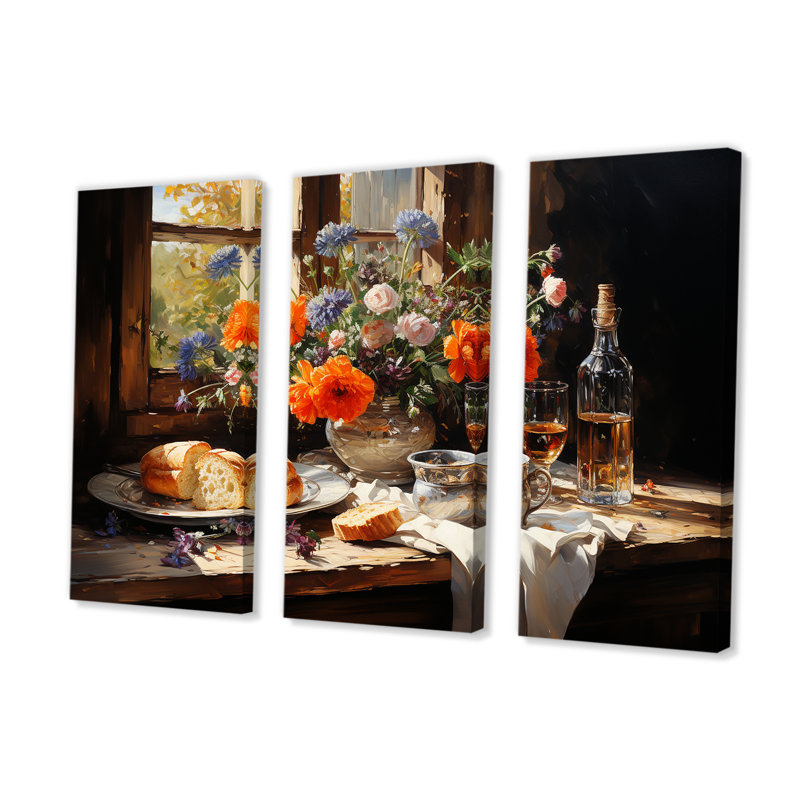 «Rustic Banquet In France - Meal & Picnics», ensemble de reproduction d'art mural, H 32 po x l 48 po