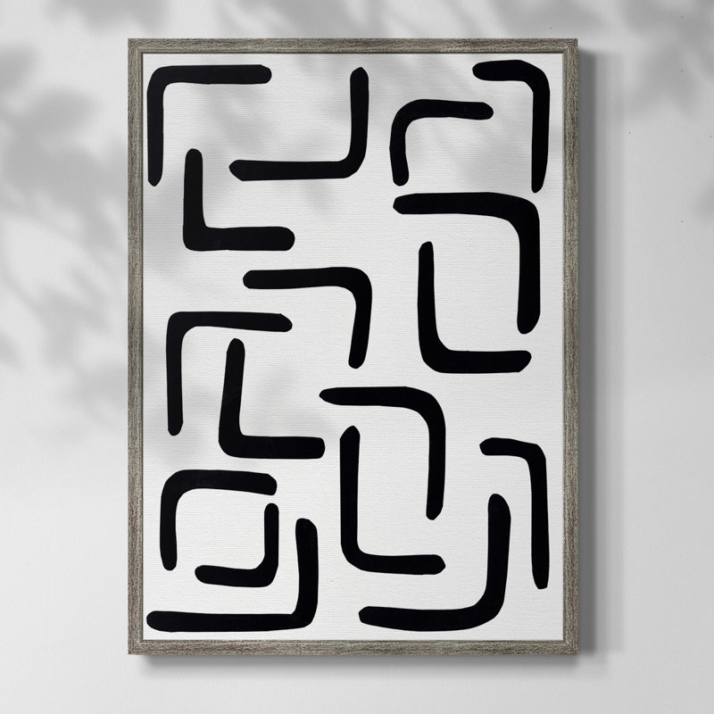 Shuffle III Framed Print - Solid Wood, 15" H x 12" W