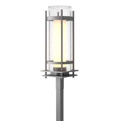 Lampadaire torche pour l'extérieur - Opale et verre bullé