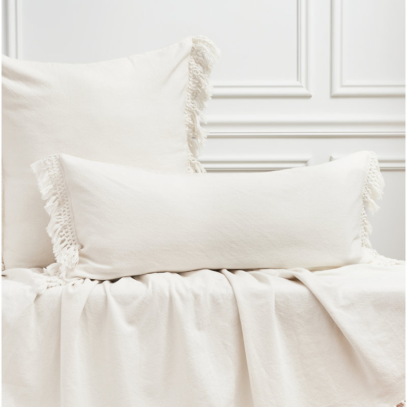 Keta Rectangular Cotton Pillow Cover & Insert, Dove