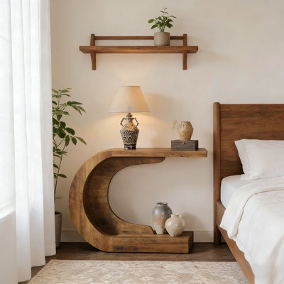 Table de couloir contemporaine, console moderne, table basse en forme de C
