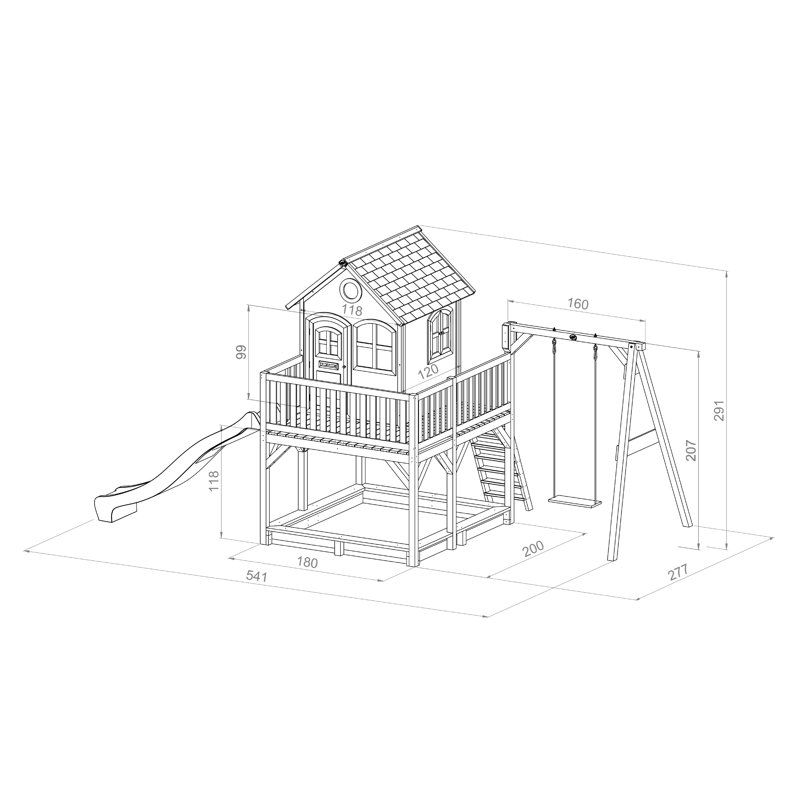 Liam AXI Hemlock Swing Set with 1 Swing(s) , 1 Slide(s), Lime Green