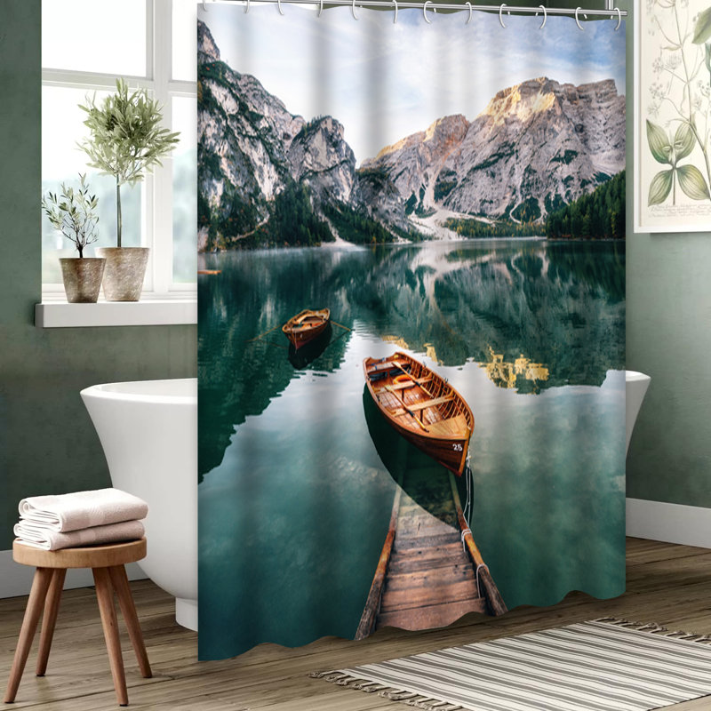 Rideau de douche Braies Lake, L 72 po x l 84 po