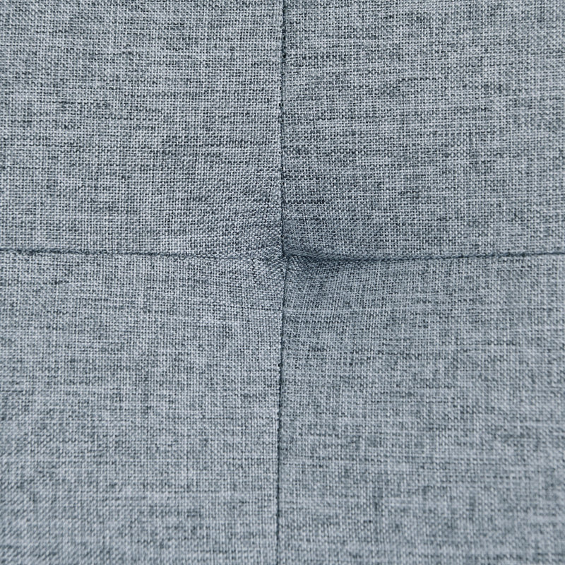 Light Gray Tufted Fabric 2-Seater Sofa with Pillow Back