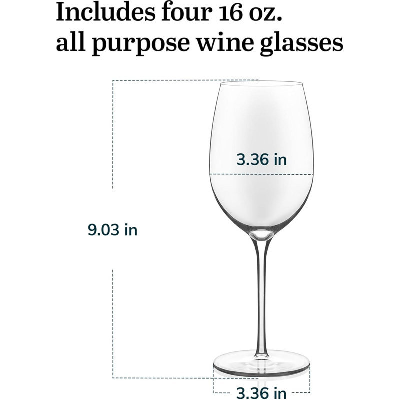 Ensemble de verres à vin tout usage Signature de Kentfield, 4 verres à vin à longue tige rouge et blanc