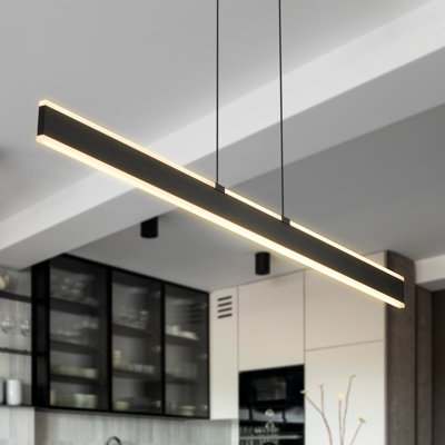 Wezen 48-in Plank Pendant 100-277V Height Adjustable Up-Down ETL Certified LED Linear Chandelier