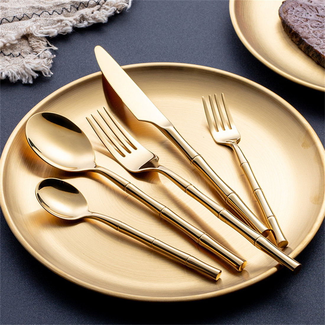 Bay Isle Home™ 30 Piece Stainless Steel Flatware Set With Bamboo Handle ...