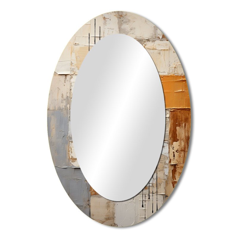 Abstraction I - Miroir mural moderne ovale, 36 po x 24 po