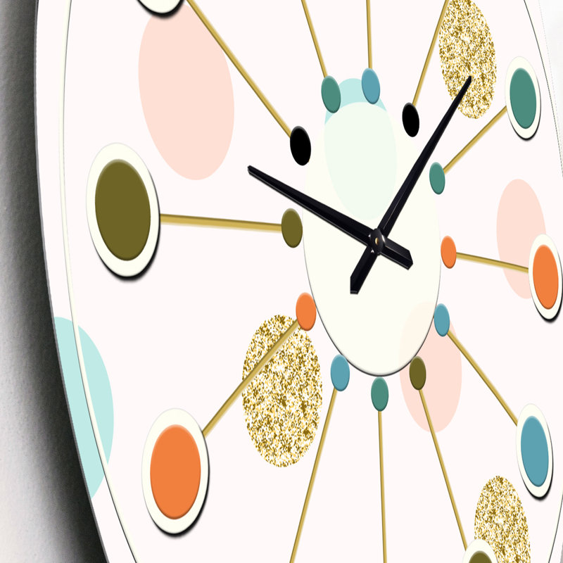 Horloge murale Gold Chic Design III - Mid-Century, Petit