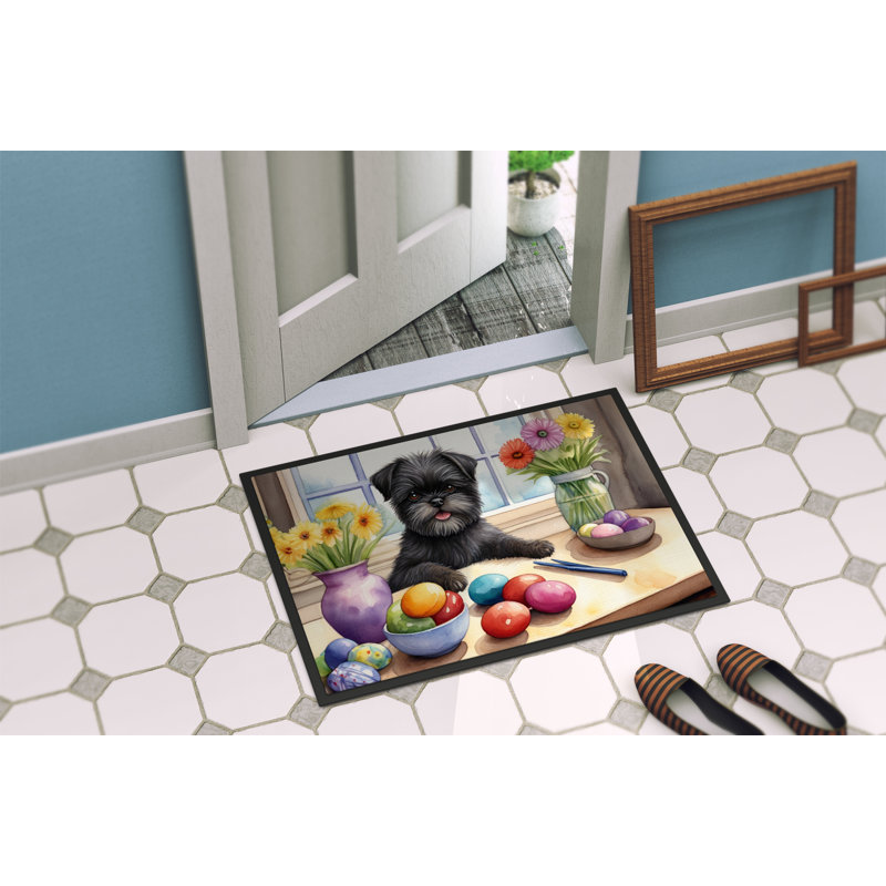 Paillasson Decorating Pâques Affenpinscher, L 24 po x L 36 po