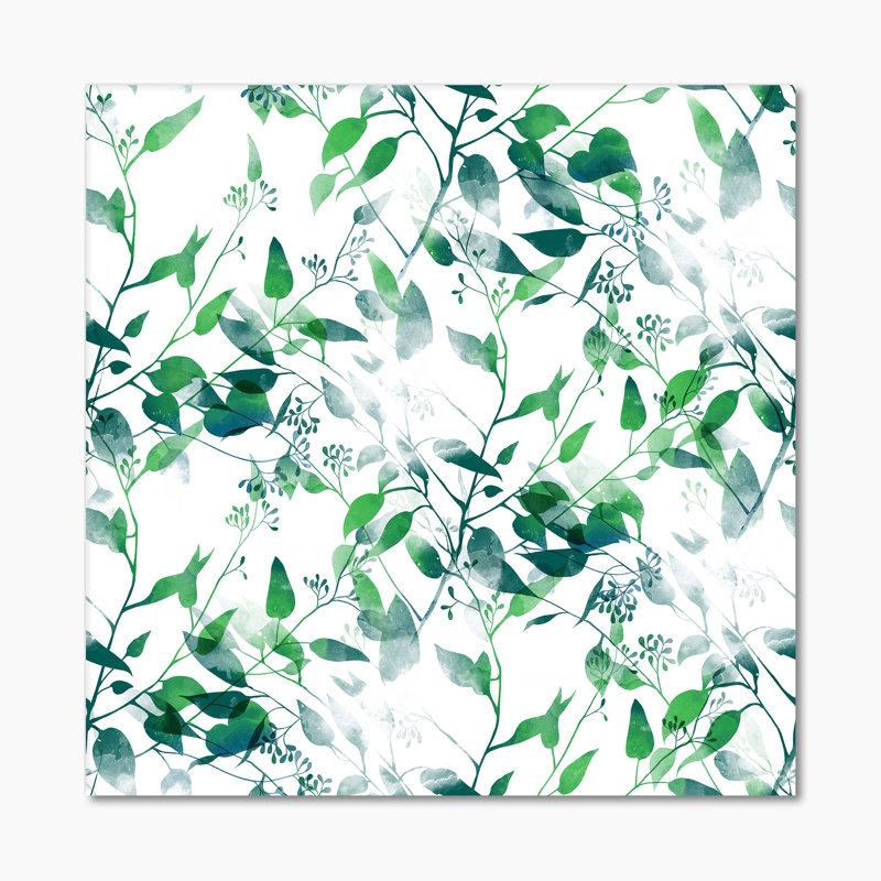 Silhouette de feuilles d'eucalyptus II - impression sur toile, Toile tendue, H 30 po x l 30 po